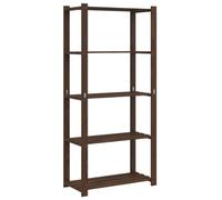 vidaXL Support de rangement à 5 niveaux – Étagère moderne en bois de pin solide marron