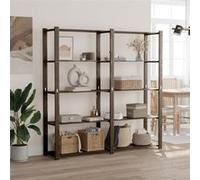 vidaXL Support de rangement à 5 niveaux 373406 bois pin 170x38x170 cm Noir