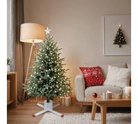 vidaXL Support de sapin de Noël blanc 61x61x15,5 cm