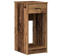 Support de tour d ordinateur avec tiroir vieux bois 35x45x77 cm