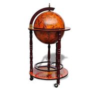 vidaXL Support de vin 60774 en bois d'eucalyptus forme globe Marron G