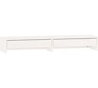 vidaXL Support d'écran blanc 100x27x15 cm pin massif