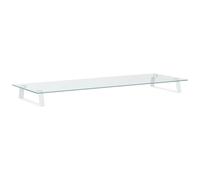 vidaXL Support d'écran blanc 100x35x8 cm verre trempé et métal