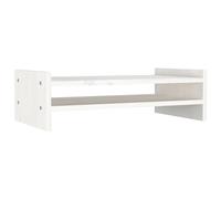 vidaXL Support d'écran blanc 50x27x15 cm pin massif