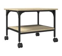 vidaXL Support d'Imprimante à 2 Niveaux, Table d’Impression avec Rangement, Chariot avec roulettes, Organisateur de Dossiers, Chêne Sonoma, 842282
