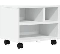 vidaXL Support d'imprimante avec roulettes – Blanc 41x32x34,5 cm – Rangement