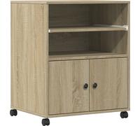 vidaXL Support d'impression avec roulettes chêne Sonoma 60x48x74 cm