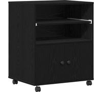 vidaXL Support d'imprimante avec stockage Chêne noir 60 x 48 x 74 cm, Bureau, Support d'imprimante rectangulaire tendance, Organisation compacte, Rangement astucieux en bois
