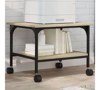 vidaXL Support d'Imprimante à 2 Niveaux, Table d’Impression avec Rangement, Chariot avec roulettes, Organisateur de Dossiers, Chêne Sonoma, 842282