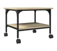 vidaXL Support d'Imprimante à 2 Niveaux, Table d’Impression avec Rangement, Chariot avec roulettes, Organisateur de Dossiers, Chêne Sonoma