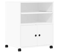 vidaXL Support d'imprimante blanc 60x48x74 cm avec roulettes et rangement