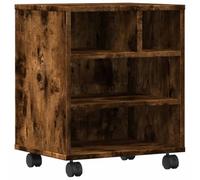 vidaXL Support d'imprimante chêne fumé avec roulettes 41x32x48 cm, rangement