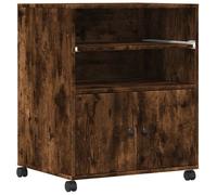 vidaXL Support d'imprimante avec roulettes Chêne fumé 60x48x74 cm
