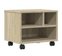 vidaXL Support d'imprimante chêne Sonoma 41x32x34,5 cm avec roulettes et rangement Beige