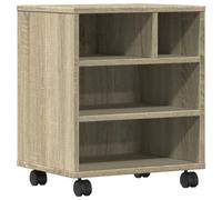 vidaXL Support d'imprimante avec roulettes chêne Sonoma 41x32x48 cm