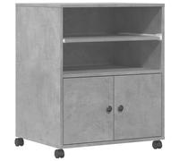 vidaXL Support d'imprimante avec roulettes gris béton 60x48x74 cm