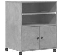 vidaXL Support d'imprimante avec roulettes Gris béton 60x48x74 cm