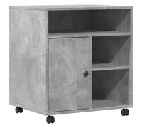 vidaXL Support d'imprimante avec roulettes Gris béton 60x50x67 cm