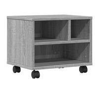 vidaXL Support d'imprimante Sonoma Gris – 41x32x34,5 cm – Bois reconstitué, roulettes verrouillables