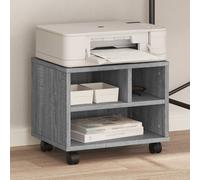 vidaXL Support d'imprimante avec roulettes sonoma gris 41x32x34,5 cm