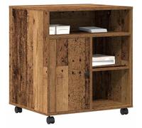 vidaXL Support d'imprimante avec Stockage Bois Ancien 60 x 50 x 67 cm, Support de Bureau Compact, Station d'impression Moderne, Solution d'espace Efficace, Rangement Solide, Design Neutre