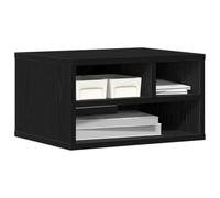 vidaXL Support d'imprimante avec stockage Chêne noir 40 x 32 x 22,5 cm, Support d'imprimante rectangulaire moderne, rangement de bureau, organisateur en bois, accessoire gain de place