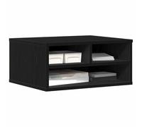 vidaXL Support d'imprimante avec stockage Chêne noir 49 x 40 x 22,5 cm, Meuble de bureau moderne, support d'imprimante en bois, gain de place, organiseur de bureau compact