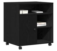 vidaXL Support d'imprimante avec Stockage Chêne Noir 60 x 50 x 67 cm, Support de Bureau Compact, Station d'impression Moderne, Solution d'espace Efficace, Rangement Solide, Design Neutre