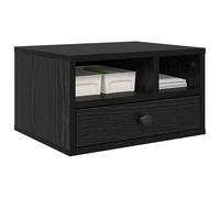 vidaXL Support d'imprimante avec tiroir Chêne noir 40 x 32 x 24 cm, Rangement de bureau, support rectangulaire en bois d'ingénierie, solution moderne pour imprimante, organisateur de bureau fonctionne