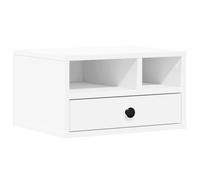 vidaXL Support d'imprimante Bois d'ingénierie 40x32x22,5 cm Blanc avec rangement