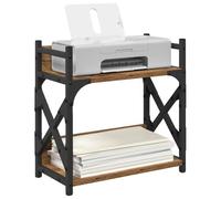 vidaXL Support d'imprimante Bois Ancien 40 x 20 x 40 cm, Support d'imprimante rectangulaire, Rack Industriel, Espace de Rangement à Deux Niveaux, Design Compact