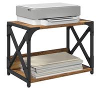vidaXL Support d'imprimante Bois Ancien 44 x 26 x 31.5 cm, Meuble d'imprimante rectangulaire pour Bureau, Rangement spacieux, organise cet Espace de Travail Industriel