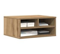 vidaXL Support d'imprimante Chêne artisanal 49 x 40 x 22,5 cm, Meuble de bureau moderne, support d'imprimante en bois, gain de place, organiseur de bureau compact
