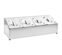 vidaXL Support Gastronorm avec 4 récipients GN 1/6 Acier inoxydable