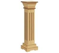 vidaXL Support Pilier Classique Carré pour Plantes Couloir Terrasse Chambre à Coucher Lieu du Mariage Extérieur Bois Clair 17x17x66 cm MDF