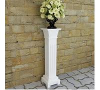 vidaXL Support pilier carré classique – MDF pour plante, pot et porte-plantes – Blanc