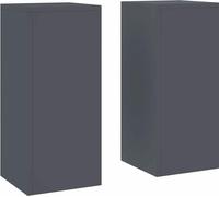 vidaXL Support pour plantes 2 pcs Anthracite 24 x 24 x 55 cm Acier