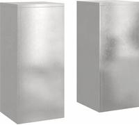 vidaXL Support pour plantes 2 pcs Argent 24 x 24 x 55 cm Acier inoxydable