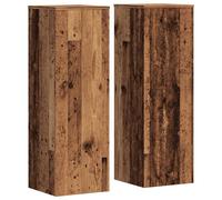 vidaXL Support pour plantes 2 pièces 33x33x100 cm Aspect vieux bois Matériau dérivé du bois