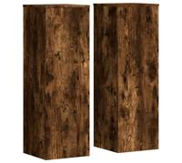 vidaXL Support pour plantes 2 pcs. Chêne fumé 33x33x100 cm Bois composite