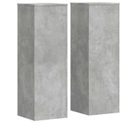 vidaXL Support pour plantes 2 pcs. Gris béton 33x33x100 cm Bois composite