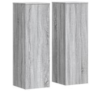 vidaXL Support pour plantes 2 pcs. Gris Sonoma 33x33x100 cm Bois composite