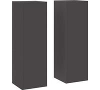 vidaXL Support pour plantes 2 pcs Noir 24 x 24 x 75 cm Acier