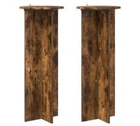 vidaXL Étagères pour plantes, lot de 2, chêne fumé, Ø 40 x 100 cm, matériau composite en bois
