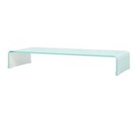 vidaXL Meuble TV / pour moniteur 90 x 30 x 13 cm Verre Blanc