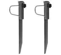 vidaXL Supports de parasol avec piquets 2 pcs 19x42 cm acier galvanisé