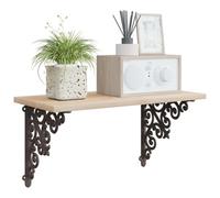 vidaXL Supports d'étagère murale 2 pc Marron ancien 24 x 24 x 3,5 cm