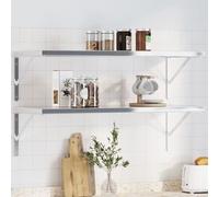 vidaXL Supports d'étagères 4 pcs 40x2,5x25 cm argenté acier inoxydable