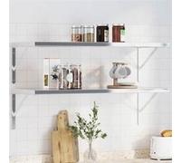 vidaXL Supports d'étagères 4 pcs 40x2,5x25 cm argenté acier inoxydable