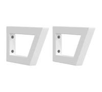 vidaXL Supports d'étagères pour lavabo 2 pcs blanc trapèze acier, support mural, support d'étagère mural, support de fixation de lavabo